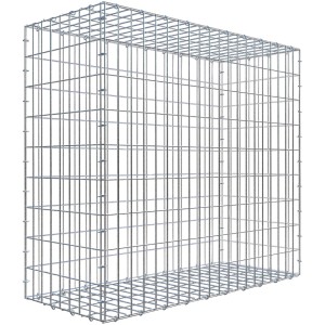 Leere Gabiona C-Ring-Gabione, 90x100x40 cm, Maschenweite 5x10 cm, aus verzinktem Draht.