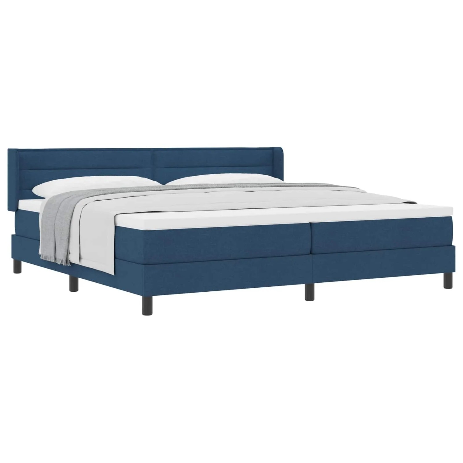vidaXL Boxspringbett mit Matratze Blau 200 x 200 cm Polyester 3341068