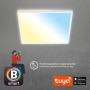 Smarte, weiße Brilo WiFi LED Deckenleuchte Slim, steuerbar per App und Sprache, 42x42 cm.