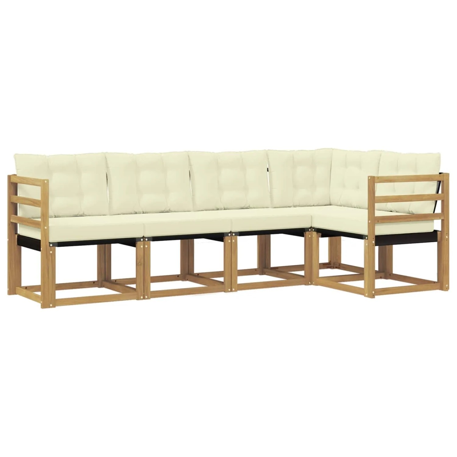 vidaXL Outdoor-Sofagarnitur mit Kissen 5-Tlg Weiß und Creme 3389464
