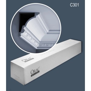 ORAC DECOR C301 LUXXUS Zierleisten Set, 8 Stuckleisten (16m) im Karton, weiß. Zubehör für Paneele.