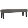 Dunkelgraue Samt-Bank als Teil des vidaXL Boxspringbetts 200x200 cm.