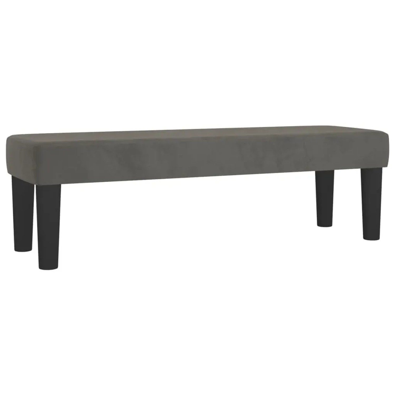 Dunkelgraue Samt-Bank als Teil des vidaXL Boxspringbetts 200x200 cm.