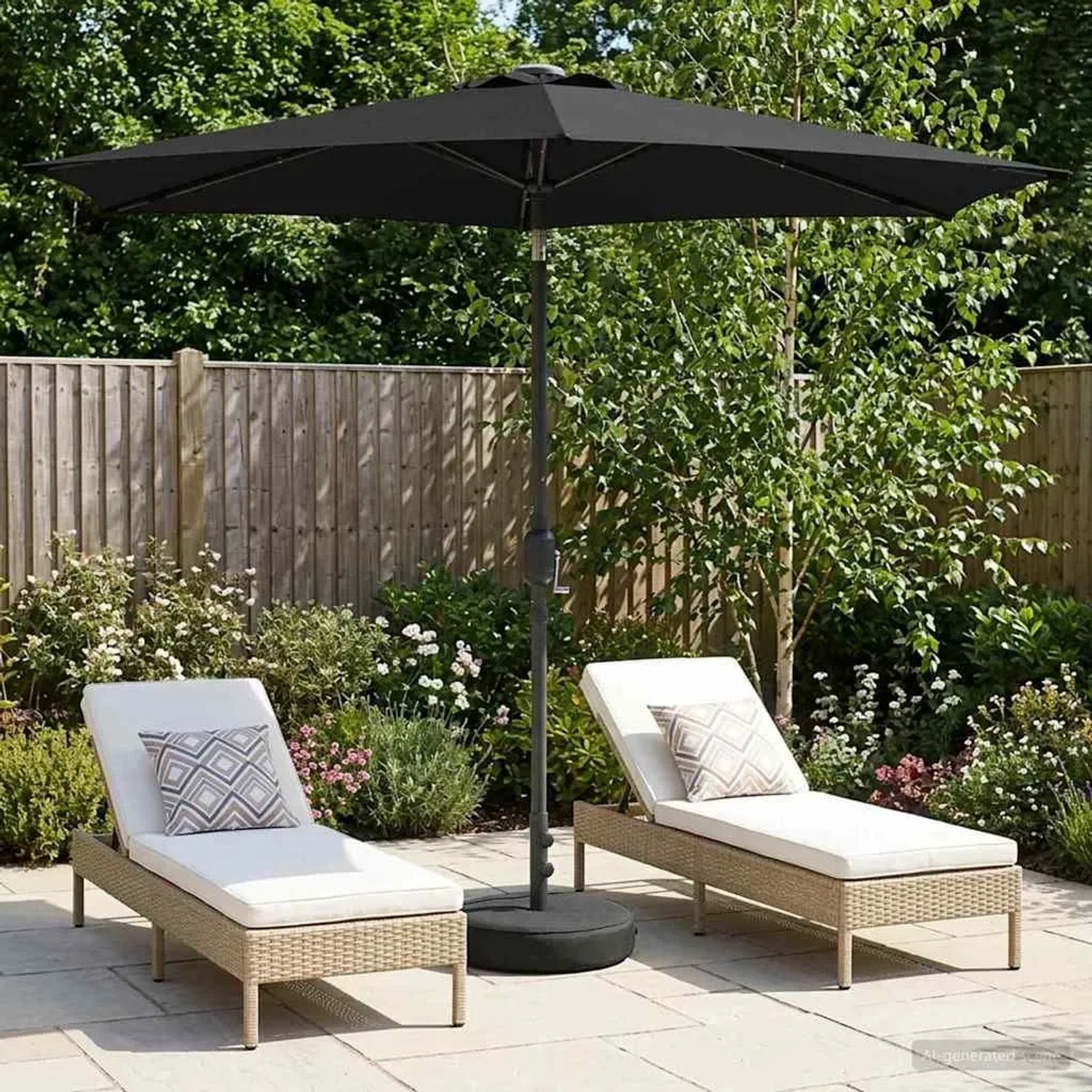vidaXL Gartenparasol mit LED-Lichtern und Sockel 270 x 270 cm 42036263