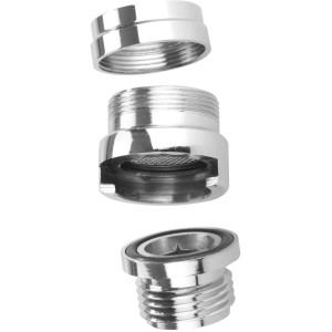 Wenko Waschbeckendusche Chrom Adapter für Waschtischarmatur, Detailaufnahme.