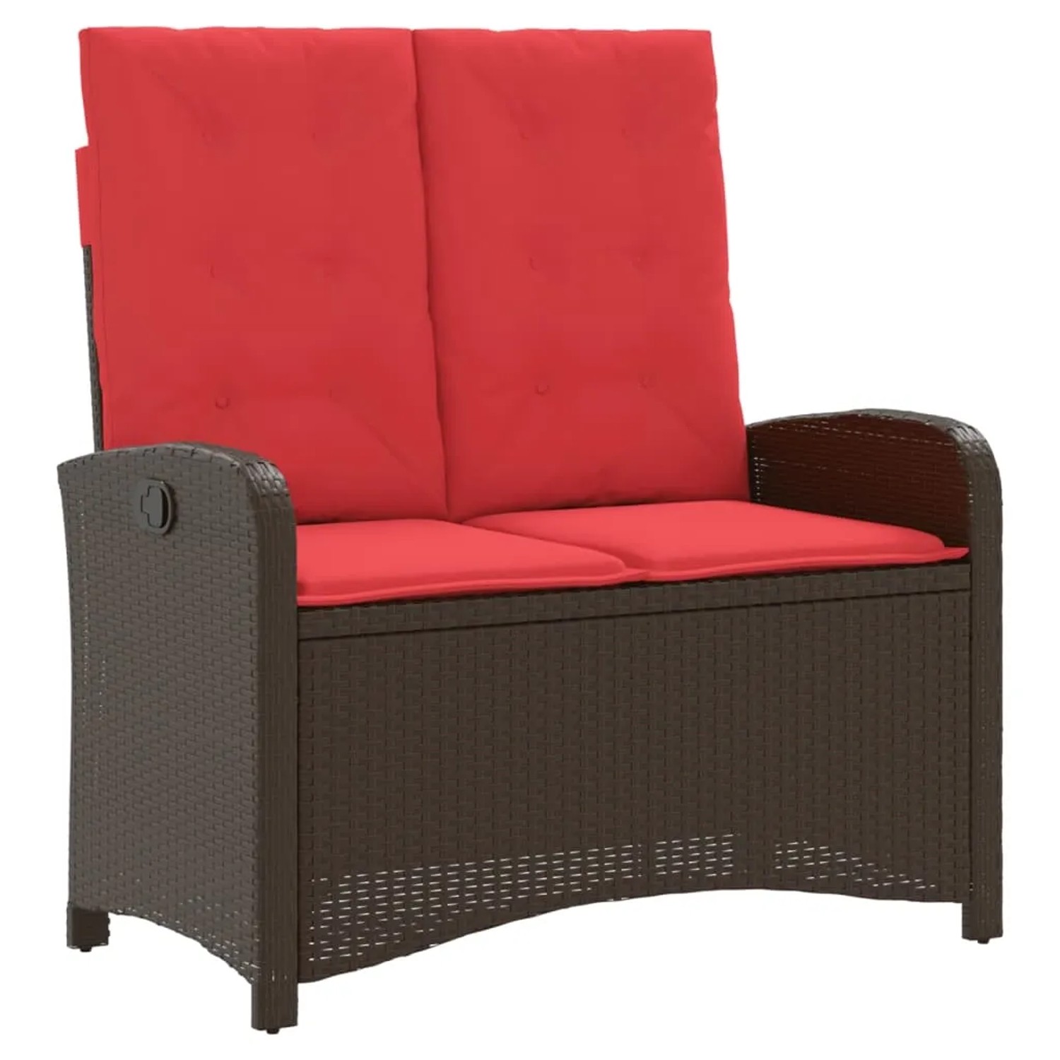 vidaXL Gartenbank Verstellbar mit Kissen Braun Poly Rattan 368222