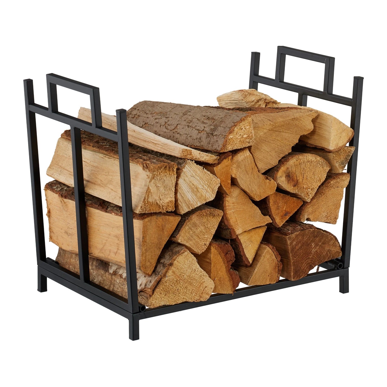 Relaxdays Kaminholzregal Eisen Schwarz Faltbar 41 cm x 45 cm x 33 cm 1,9 kg