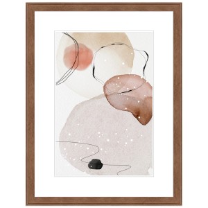 Bilderrahmen H320 Eiche-Optik, 30x45 cm, mit abstraktem Bild. Holzrahmen im klassischen Stil.