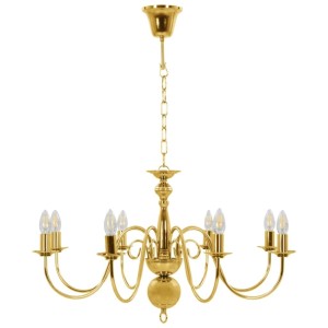 vidaXL Kronleuchter Golden für 8 x E14 Glühbirnen 281619