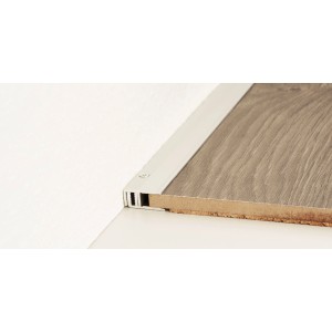 2-teiliges Abschlussprofil in Silber für Laminat und Parkett, 7-15 mm stark.