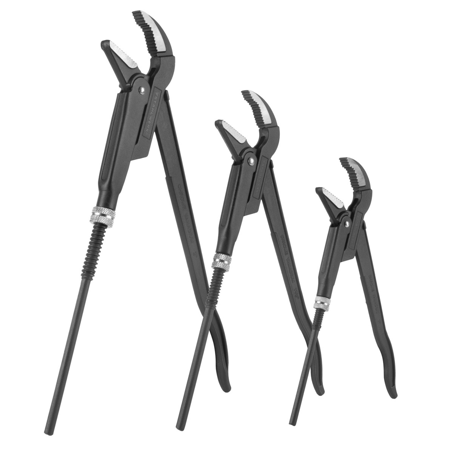 STAHLWERK Rohrzangen 3er Set 1 15 2 Zoll Chrom-Vanadium Wasserpumpenzangen