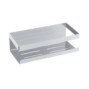 Schöner Wohnen Wandablage Meleto aus Edelstahl, glänzend. Badablage mit Wasserablauf.