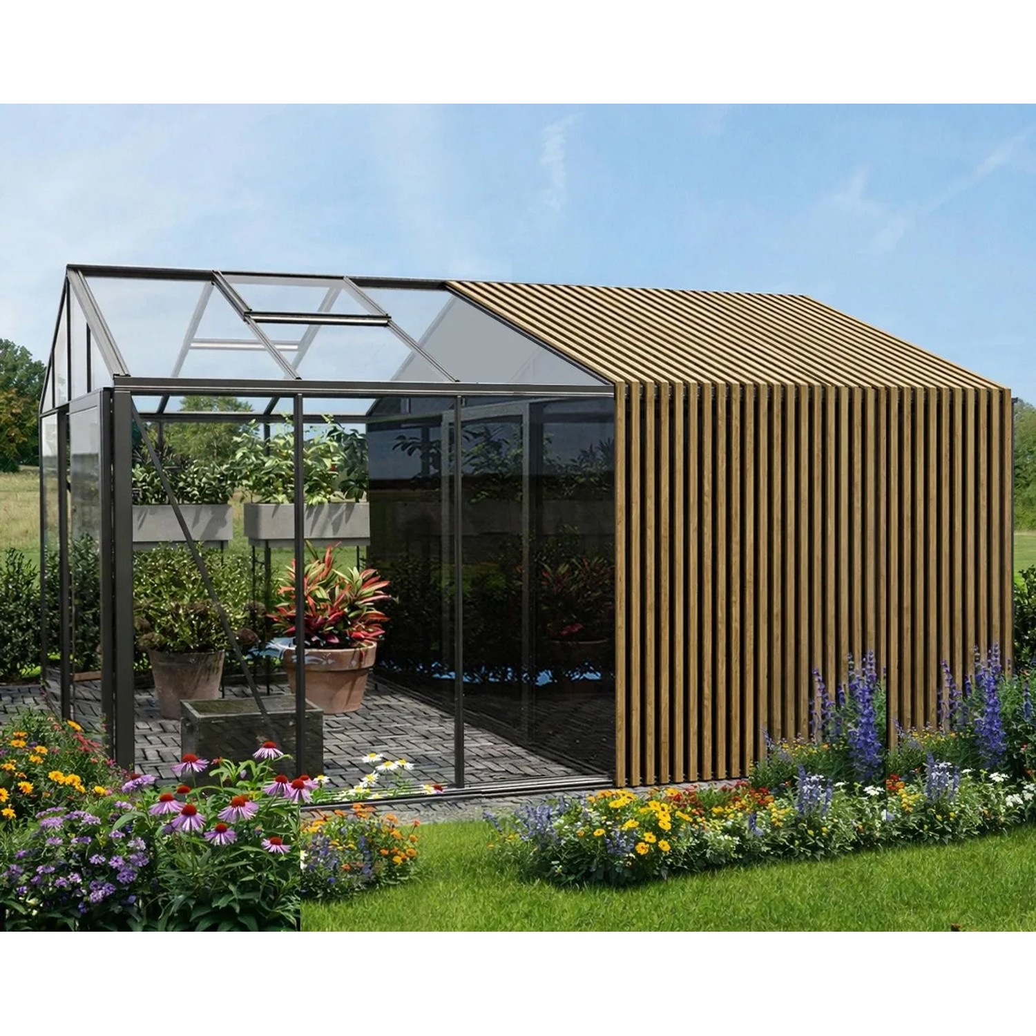 Bloomcabin Premium-Qualität Gewächshaus Klassik mit Grossem Integriertem Stauraum mit Accoya-Fusion GHCLSAF6