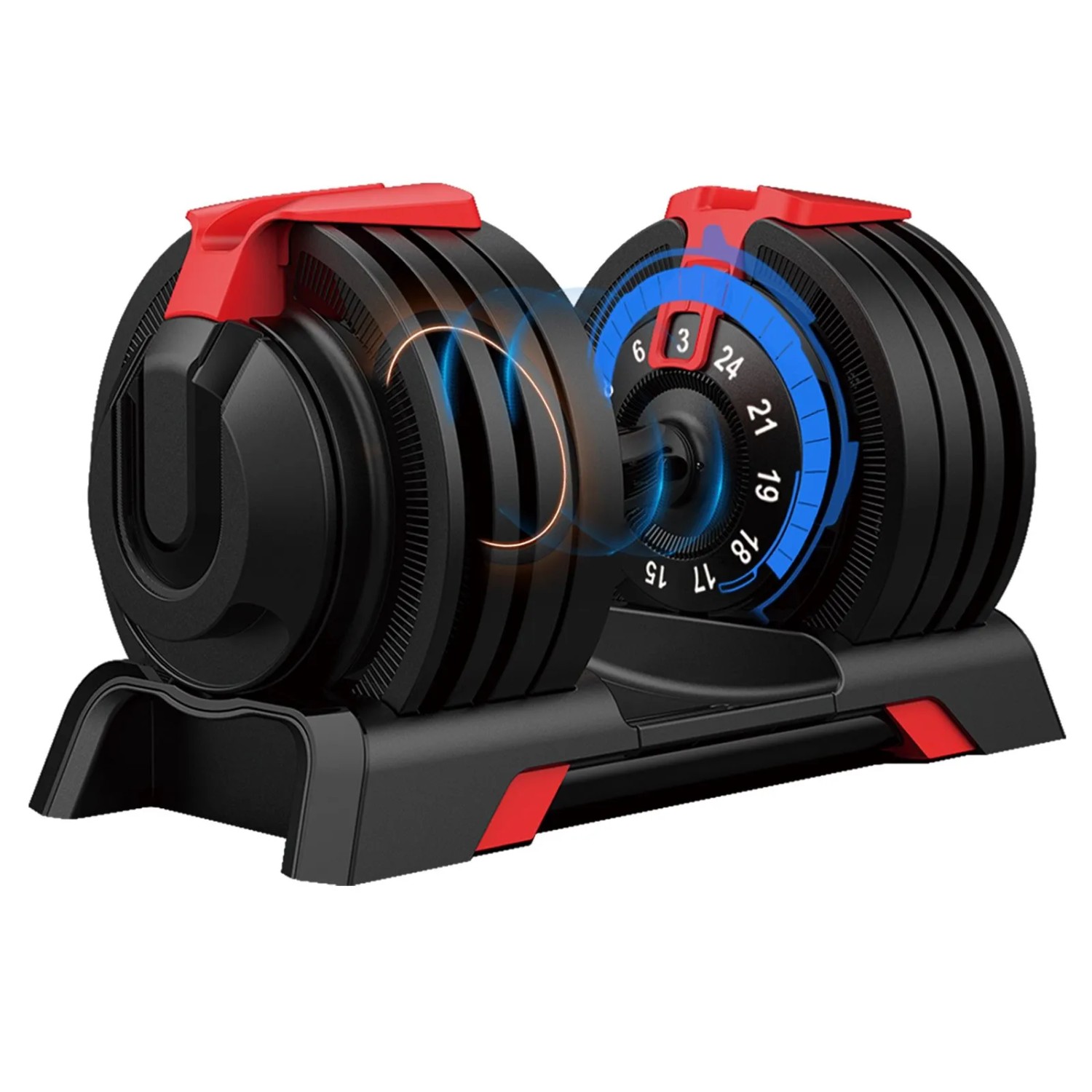 DH FitLife Verstellbare Kurzhantel 24 kg für Krafttraining Zuhause mit 12 Gewichtsstufen