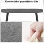 Graue Costway Polsterbank mit 8cm dickem Sitzkissen. Detailansicht von Stofftextur und weicher Schaumstofffüllung. Ideal als Schuhbank.