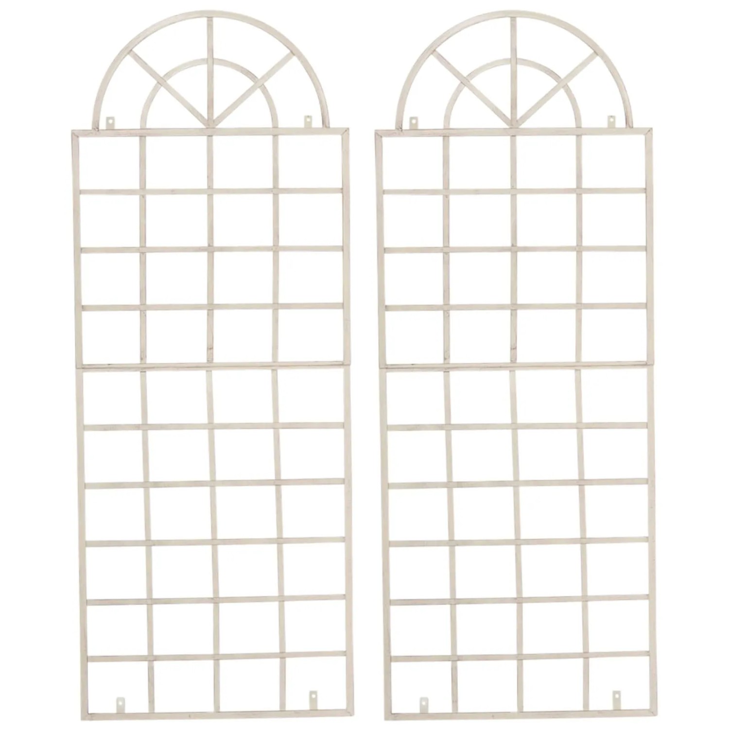 DELUKE Rankgitter GUNNAR 2er Set 70x1x180cm Metall Antik-Creme Rankhilfe Kletterpflanzen Gartendekoration
