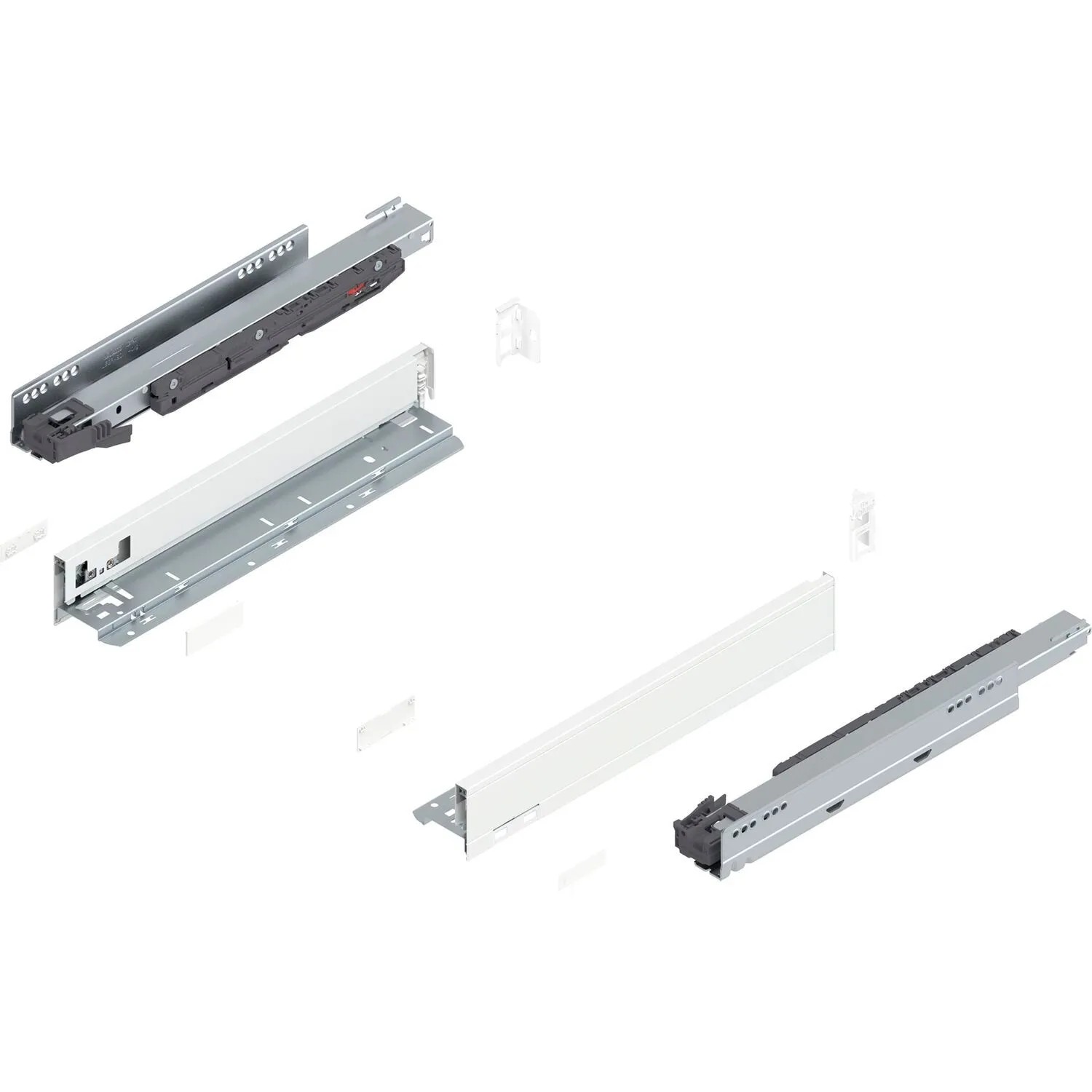 Blum Legrabox Pure Set Höhe N Tip-On Vollauszug 400 mm 40 kg Seidenweiß 1 Paar