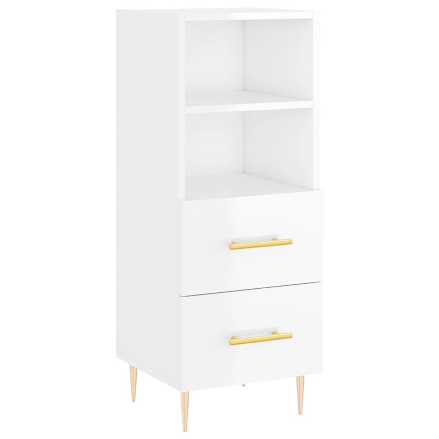 vidaXL Sideboard Hochglanz-Weiß 34,5x34x90 cm Holzwerkstoff 828654 günstig online kaufen