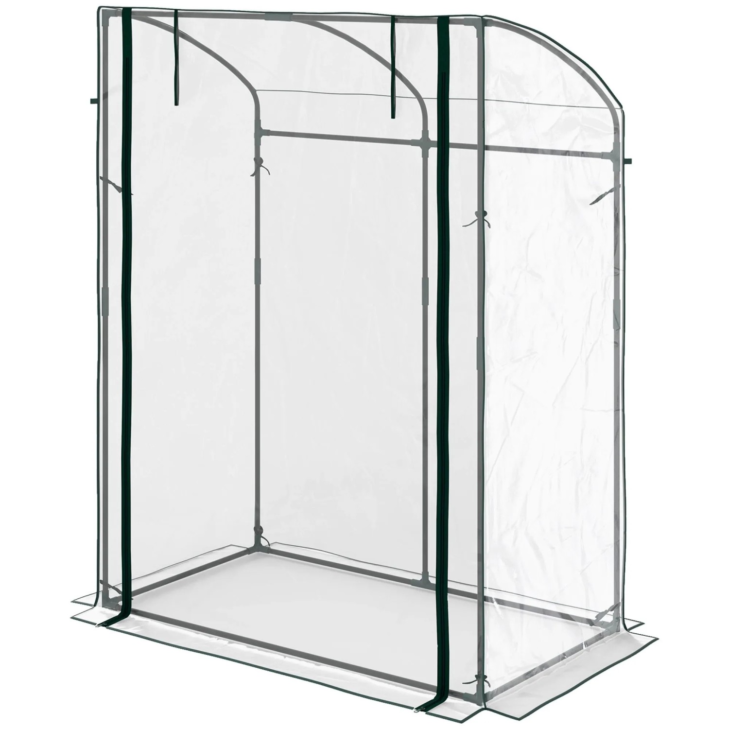 Furnicato Gewächshaus Mit Tür Gebogendach Winterfest Foliengewächshaus Aus Stahl Treibhaus 128 X 70 X 170 Cm Transparent