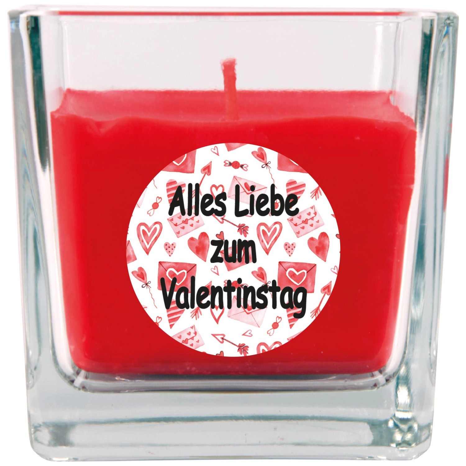 HS Candle Duftkerze & Glas Valentinstag Viereck 50h Alles Liebe günstig online kaufen