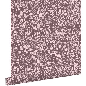 ESTAhome Tapete Blumen Aubergineviolett 50 X 900 Cm 131254