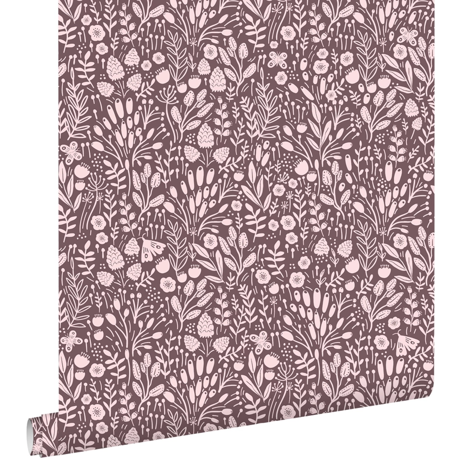 ESTAhome Tapete Blumen Aubergineviolett 50 X 900 Cm 131254 günstig online kaufen