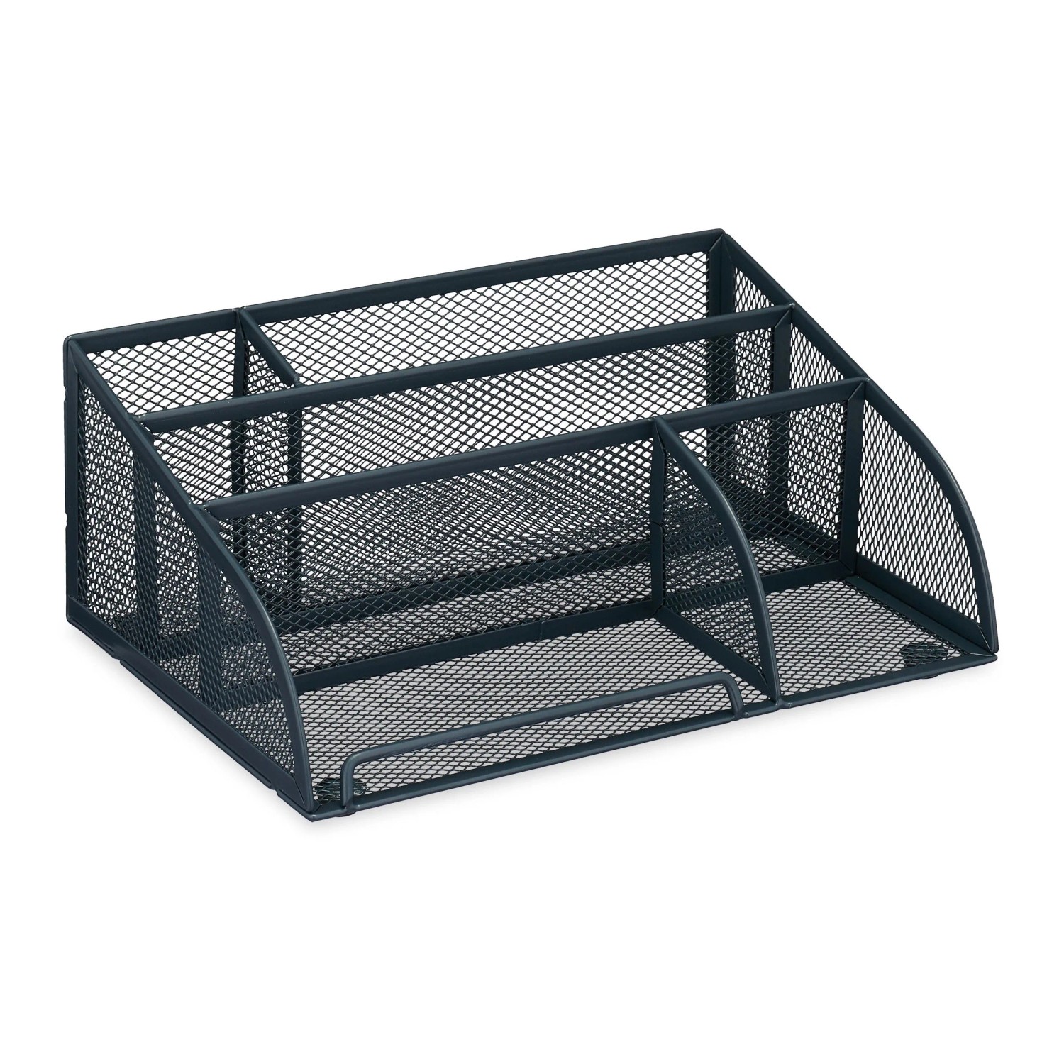 Relaxdays Schreibtisch Organizer Stahl Anthrazit Rutschfest 10,5 cm x 25,5 cm x 17 cm