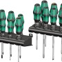 Wera Schraubendreher-Set, 14-teilig, mit Kreuzschlitz, Schlitz und Torx, im Rack.