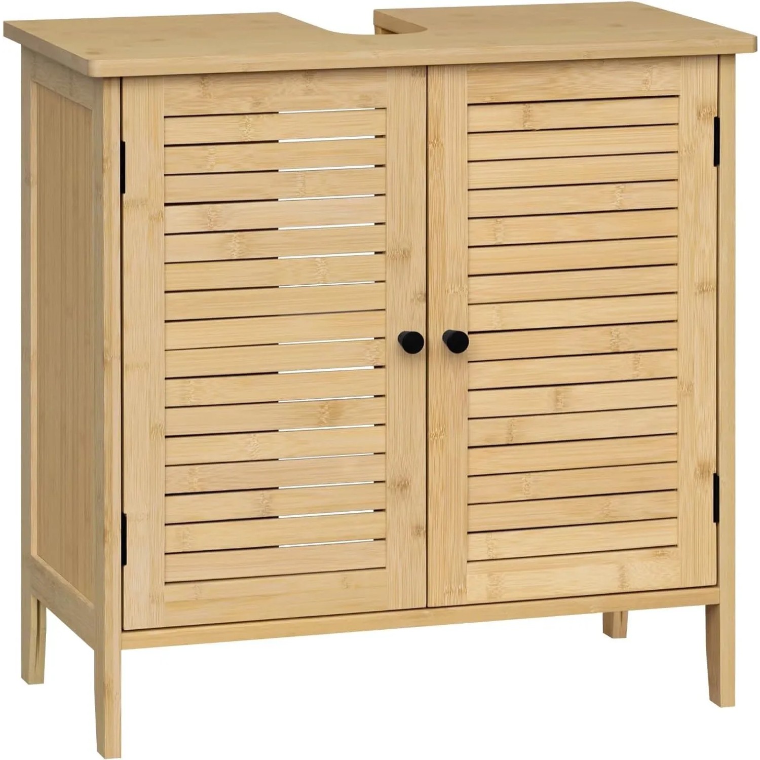 EUGAD Waschbeckenunterschrank aus Bambus 60x60x30 cm
