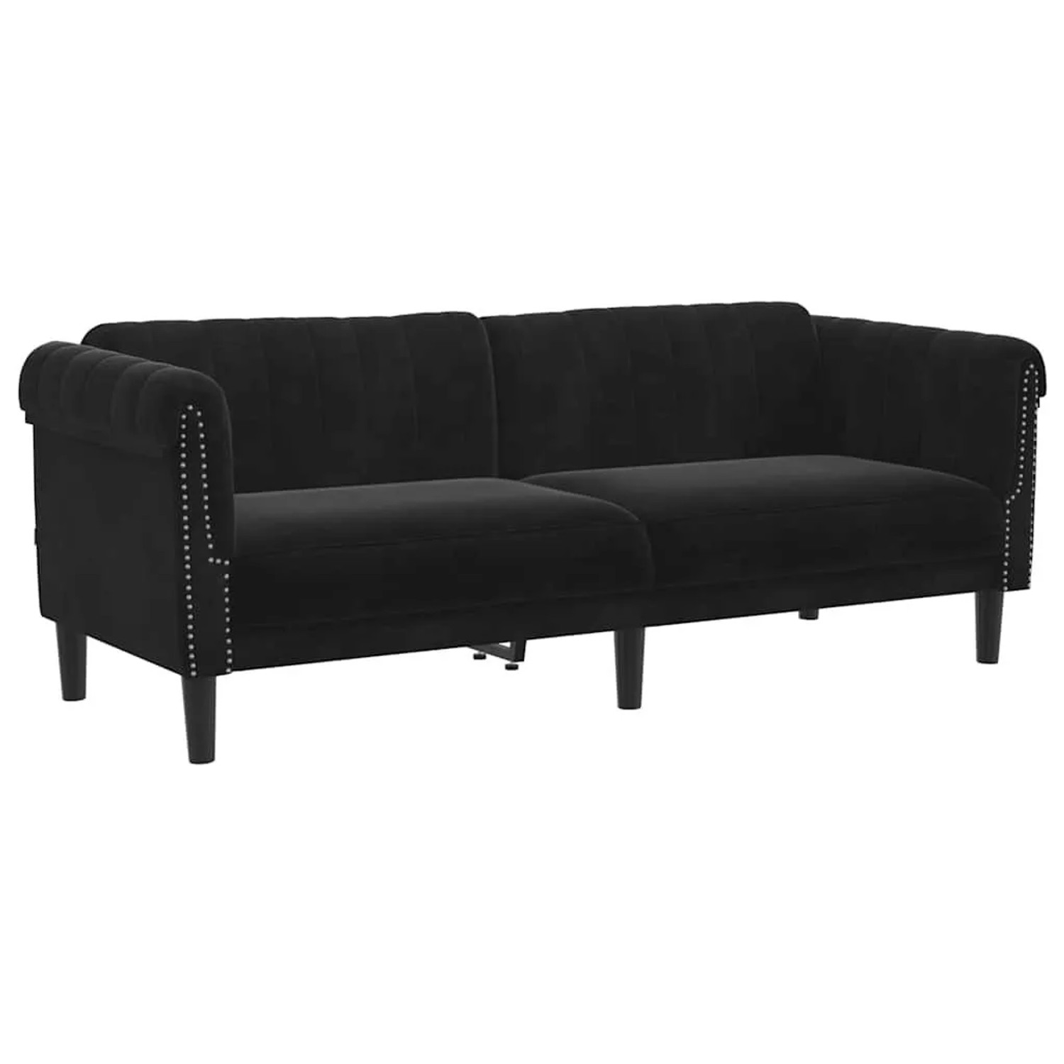 vidaXL Sofa 3-Sitzer Schwarz Samt 372590