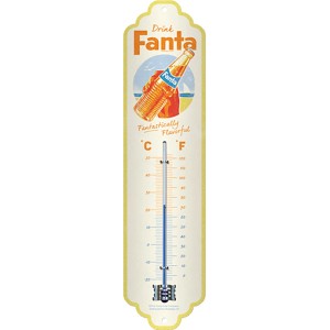 Nostalgic-Art Thermometer mit Fanta Bottle Beach Motiv, 28cm, aus Stahlblech für Innenräume.