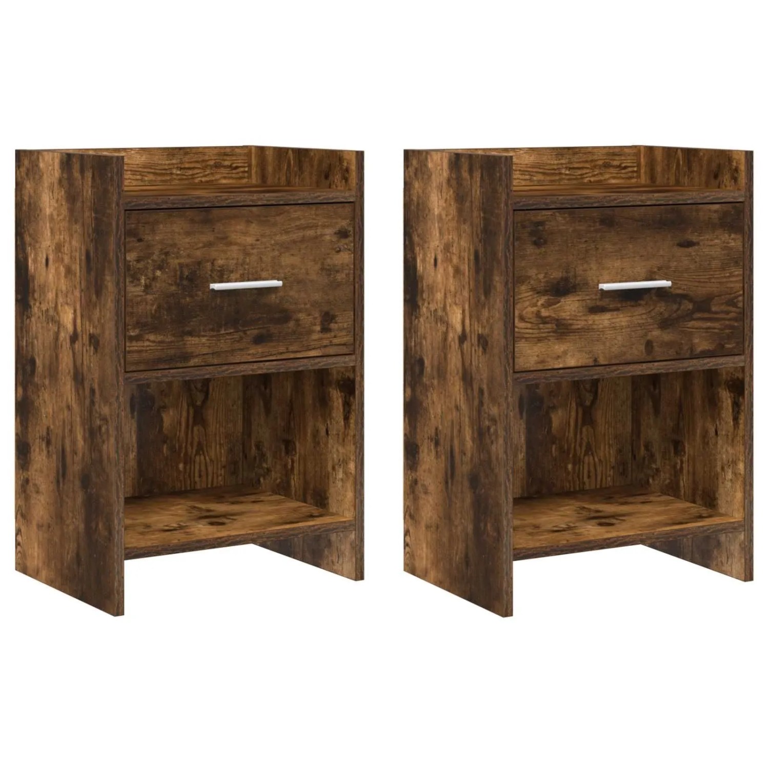 vidaXL Nachttische 2 Stk Geräucherte Eiche 40 x 30 x 60 cm 8010988