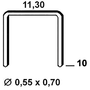 Alsafix Tackerklammer Typ 53, verzinkt, 10 mm lang, 11,3 mm Rückenbreite. Zubehör für Tacker.