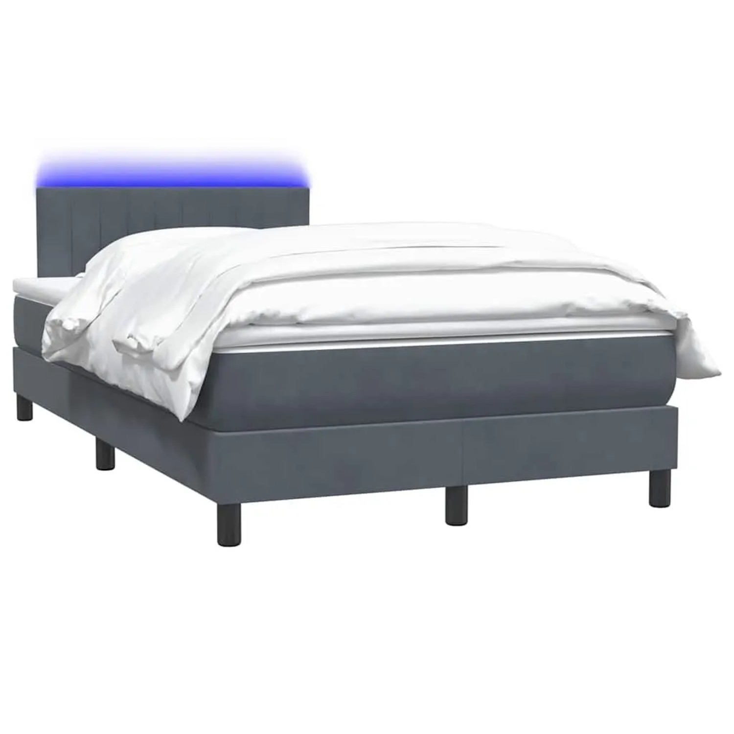 vidaXL Boxspringbett mit Matratze & LED Hellgrau 120x220 cm Samt 3317115 günstig online kaufen