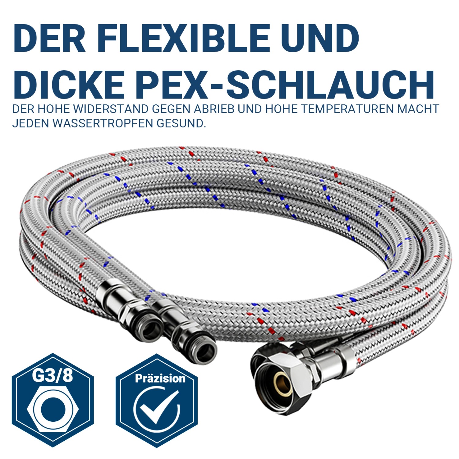 AICA Wasserhahn Doppelfunktion 360° Drehbare Kippbare Schwarz Küchenarmatur mit 304 Edelstahl und Keramikventil Mischbatterie_6