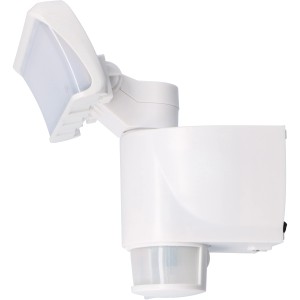 Weißer LED-Außenstrahler Hanoi mit Bewegungsmelder für den Außenbereich.