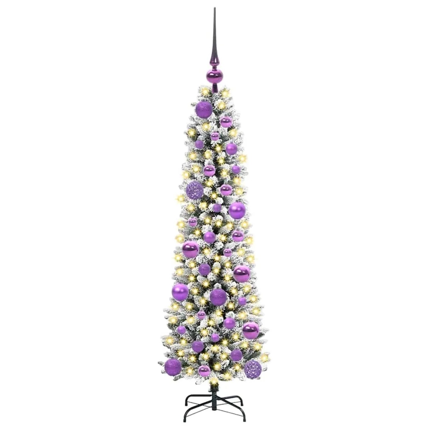 vidaXL Künstlicher Weihnachtsbaum mit 150 LEDs Grün und Weiß 120 cm 3396087