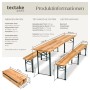 Tectake Bierzeltgarnitur Ralf 3 Teilig  Klappbar Tisch 220 x 50 5 x 77 5 cm  Bank 220 x 25 x 47 5 cm  220 x 50 50 x 77 50 cm Braun_6