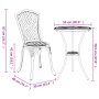 Weißes 3-tlg. vidaXL Garten Bistro Set aus Aluminium, bestehend aus Tisch und zwei Stühlen.