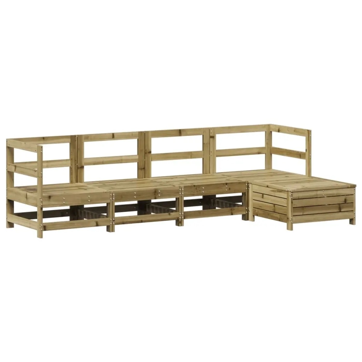 vidaXL 5 Tlg Garten-Sofagarnitur Kiefernholz Imprägniert 3250839