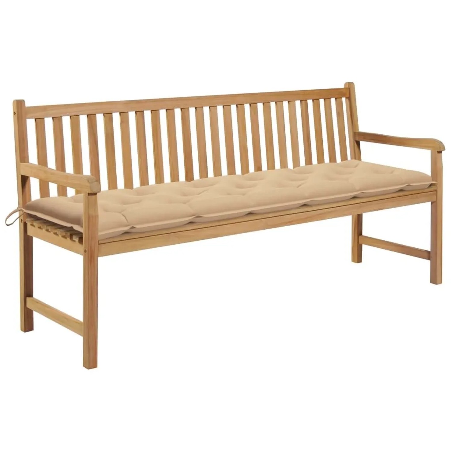 vidaXL Gartenbank mit Beige Auflage 175 cm Massivholz Teak 3062802 günstig online kaufen