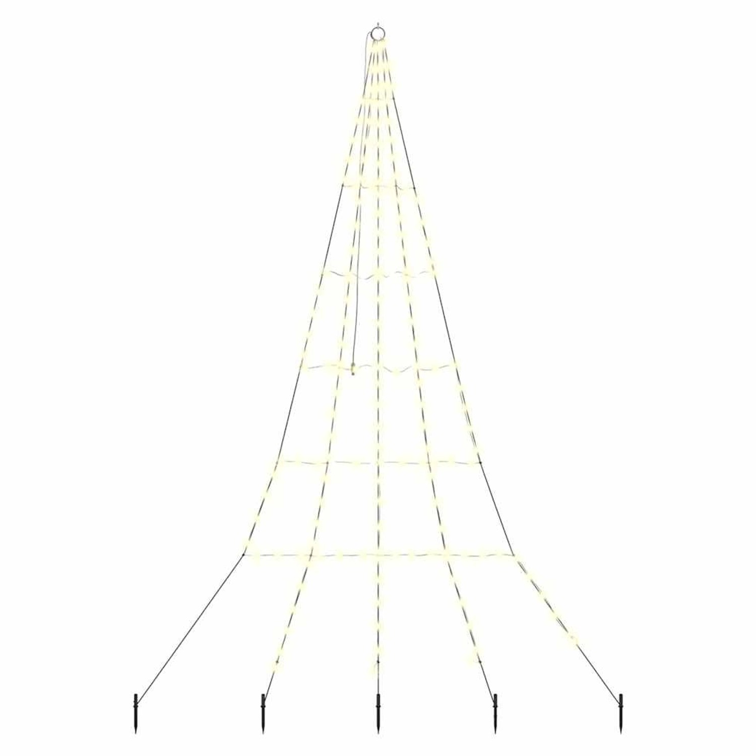 vidaXL LED Weihnachtsbaum mit Erdspießen Warmweiß 300 cm Metall 42018741