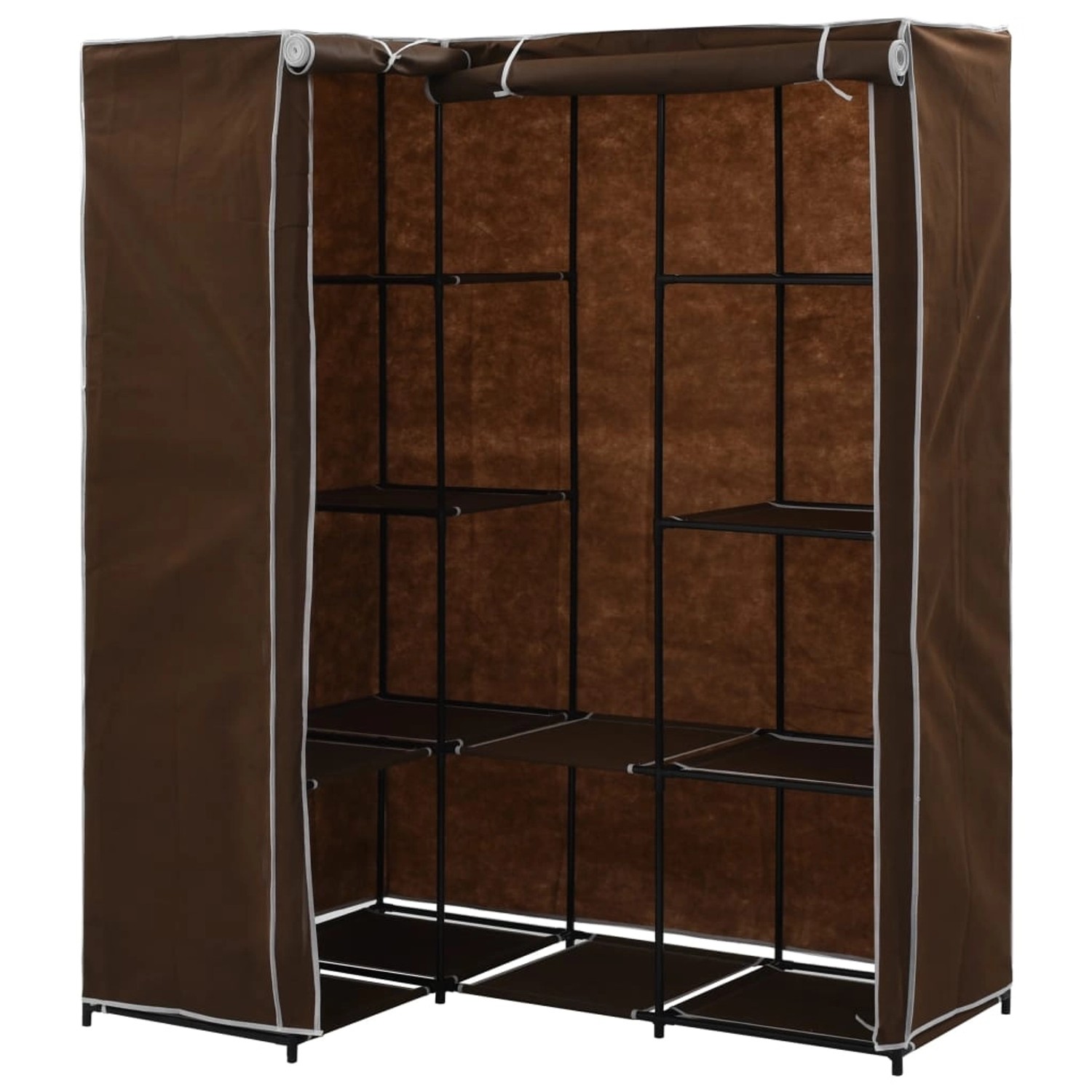 vidaXL Stoffschrank Eckkleiderschrank Braun 130 x günstig online kaufen