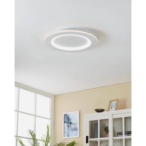 Weiße Eglo LED CCT Deckenleuchte Padrogiano-Z, Ø 45cm, modernes Design für stimmungsvolle Beleuchtung.