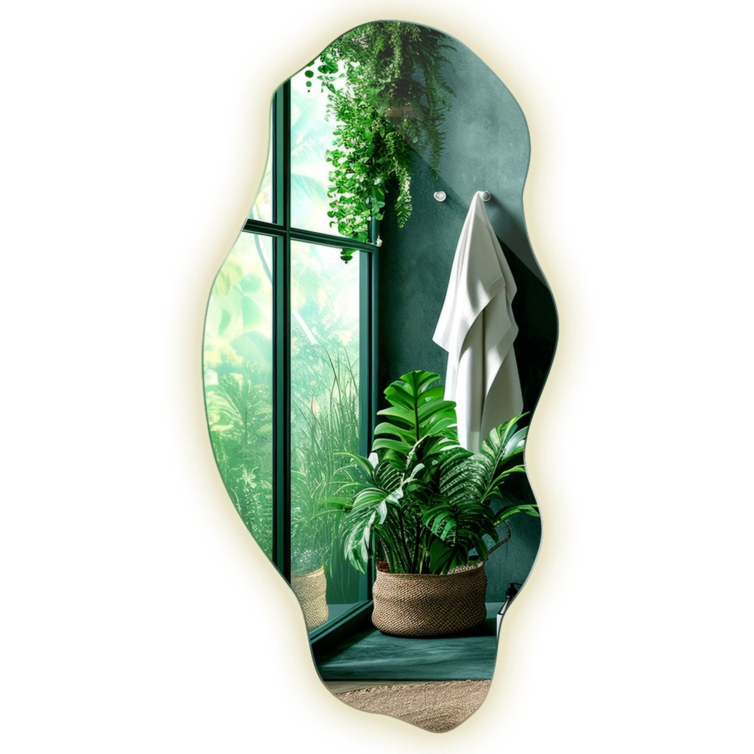 Tulup LED Spiegel Asymmetrischer Spiegel Beleuchtet 40x80 cm Spiegel Unförm günstig online kaufen
