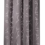 Grau-silberner Blackout Ösenschal Serge, 245x135 cm, mit glänzendem Kreisdesign für Fenstervorhänge.