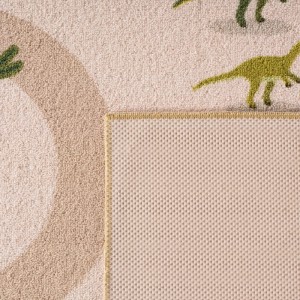 Beiger Ayyildiz Kinderteppich Coco mit Dinosaurier-Motiv, 80x150 cm.