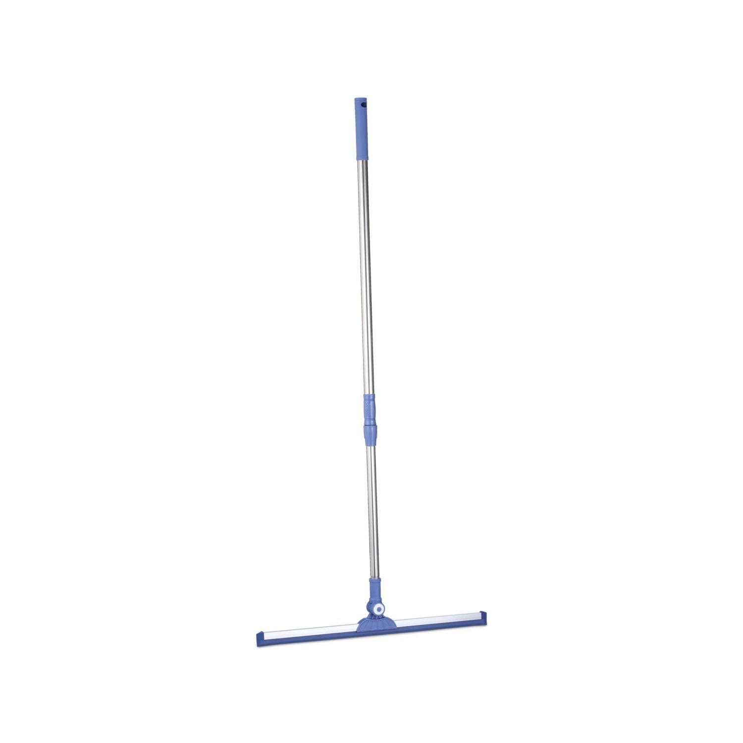 Relaxdays Wasserschieber Edelstahl Kunststoff Silber Blau Teleskopstiel Stufenlos Verstellbar 135 cm x 52 cm x 3,5 cm 350 g