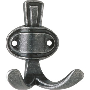 Brünierter Wandhaken 1097 aus Eisen, ideal für Garderobe oder Bad.
