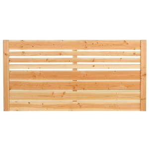 Vorgartenzaun Neo aus Douglasie, 180x90 cm, mit horizontalen Latten und Rahmen.